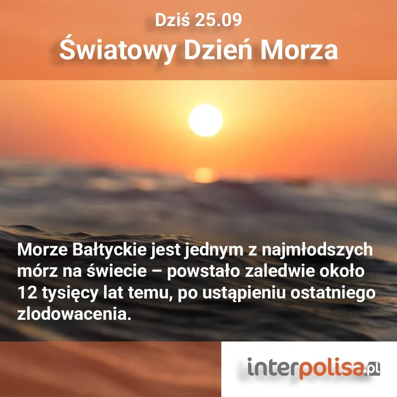 Grafika Interpolisa.pl na Światowy Dzień Morza z ciekawostką o Bałtyku